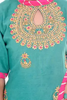Green kurta lehenga set