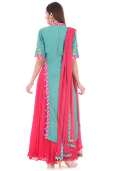 Green kurta lehenga set