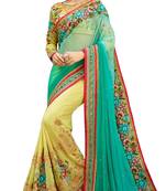Multicolor embroidered georgette saree with blouse