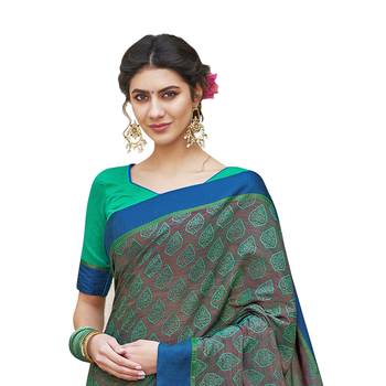 Multicolor woven banarasi silk blend saree with blouse 2