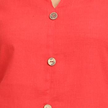 Red plain cotton cotton-kurtis 5