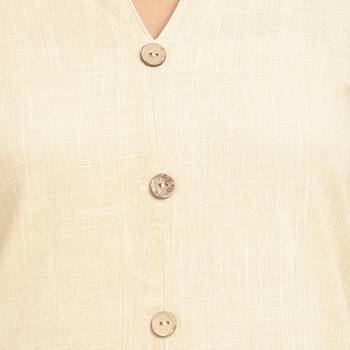 Cream plain cotton cotton-kurtis 5