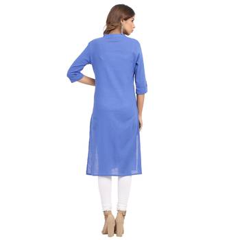 Purple plain cotton cotton-kurtis 2