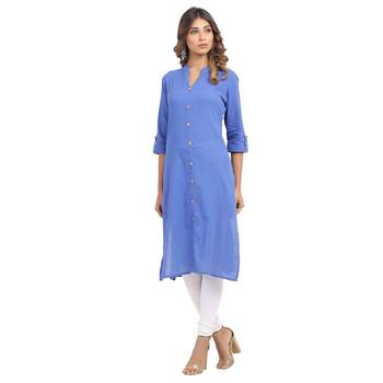 Purple plain cotton cotton-kurtis 3
