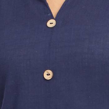 Navy-blue plain cotton cotton-kurtis 5