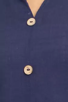 Navy-blue plain cotton cotton-kurtis