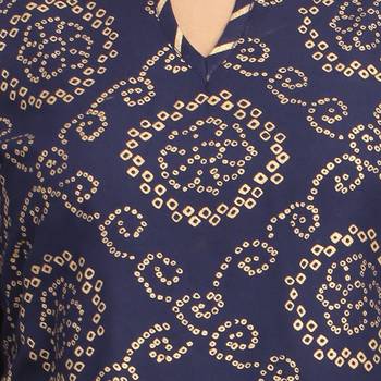 Navy-blue printed cotton cotton-kurtis 5