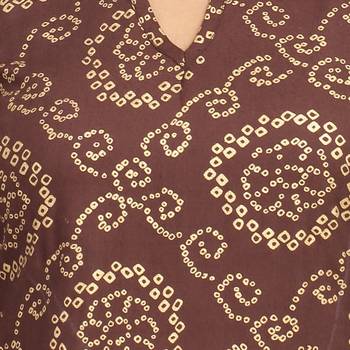 Brown printed cotton cotton-kurtis 5