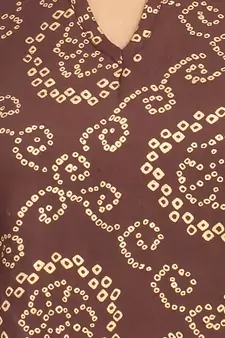 Brown printed cotton cotton-kurtis