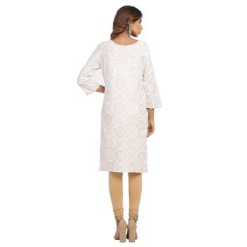 White printed cotton cotton-kurtis 2