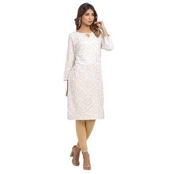 White printed cotton cotton-kurtis 3