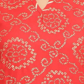 Red printed cotton cotton-kurtis 5