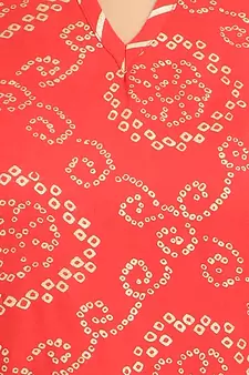 Red printed cotton cotton-kurtis