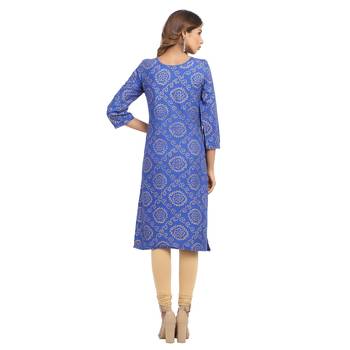 Blue printed cotton cotton-kurtis 2