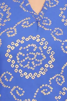 Blue printed cotton cotton-kurtis