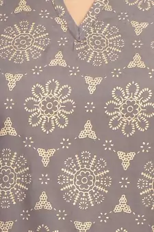 Brown printed cotton cotton-kurtis