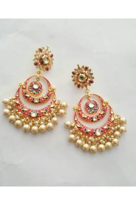Gulabo Chandbali (Pink) Earrings 1