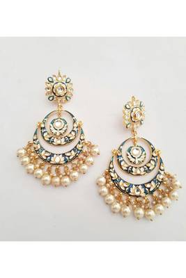 Gulabo Chandbali (Blue) Earrings 1