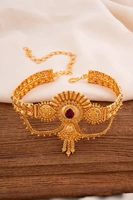 Golden bajuband (vanki) with ruby stone one gram gold 1