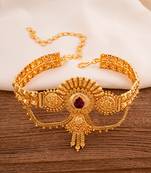Golden bajuband (vanki) with ruby stone one gram gold
