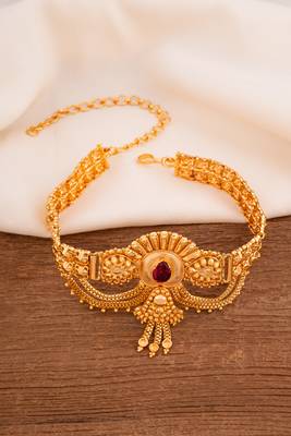 Golden handmade bridal bajuband (armlet)- one gram gold 1