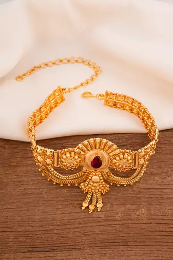 Golden handmade bridal bajuband (armlet)- one gram gold
