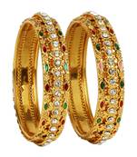 khetlazee gold plated alloy metal bangles set