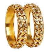khetlazee gold plated alloy metal bangles set