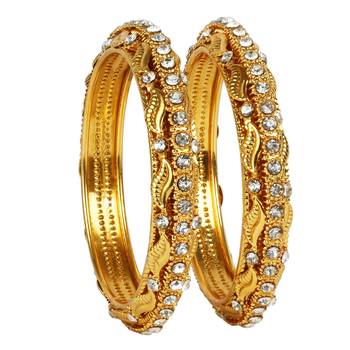 khetlazee gold plated alloy metal bangles set 1