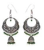 Oxidised Silver Jhumka And Chandibali Earrings