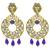 Kundan Stone Floral Blue Beads Earrings