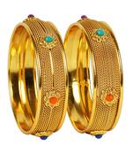 khetlazee gold plated alloy metal bangles set