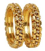 khetlazee gold plated alloy metal bangles set