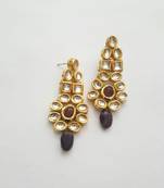 Kundan Earrings (Amethyst Stone)