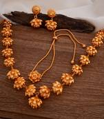 Gold necklaces set - red matt finish