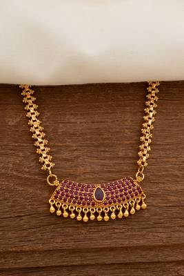 Gold Traditional Bridal Gemstone Ruby Necklaces 1