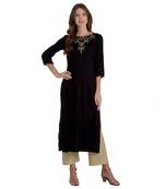 Black embroidered rayon kurti