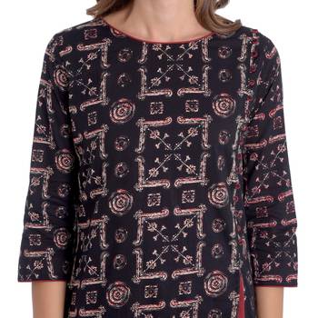 Black printed cotton kurti 5