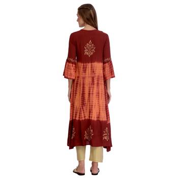 Maroon printed rayon kurti 4