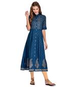 Blue printed rayon kurti