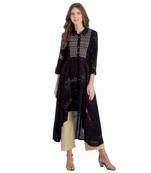 Black embroidered rayon kurti