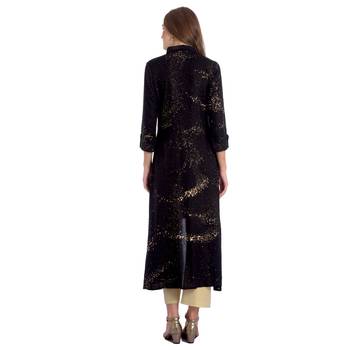 Black embroidered rayon kurti 4