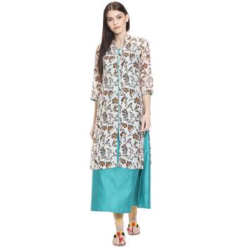 White printed polyester kurti 1