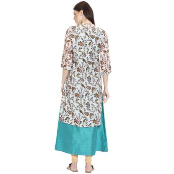 White printed polyester kurti 3