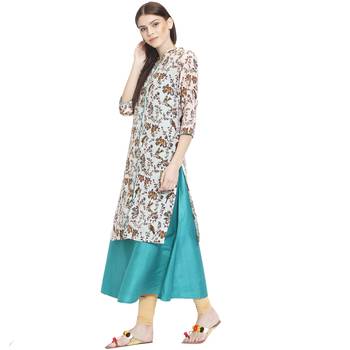 White printed polyester kurti 4