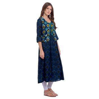 Blue printed rayon kurti 2