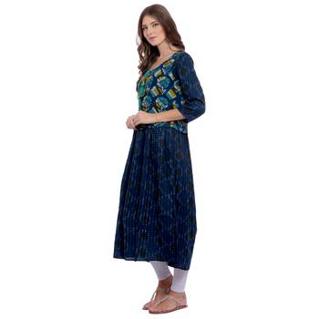 Blue printed rayon kurti 3