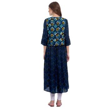 Blue printed rayon kurti 4