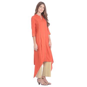 Coral plain rayon kurti 2