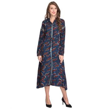 Blue printed cotton kurti 1